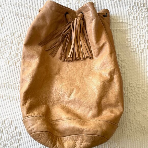 Tan Leather Large Backpack - Picture 5 of 7